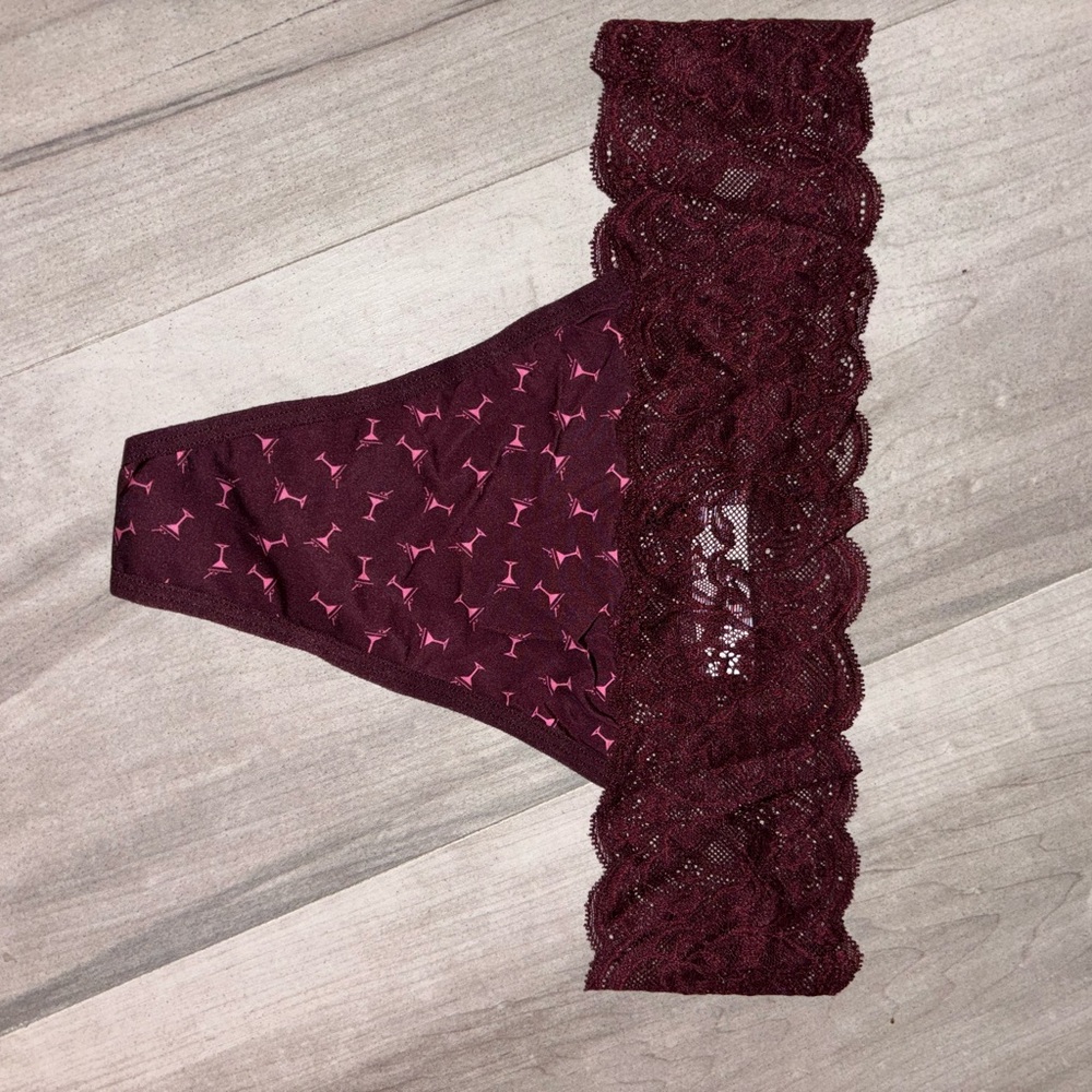 Burgundy thong